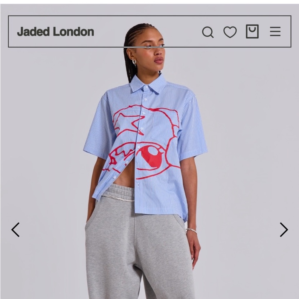 Jaded London Blue and White Striped Shirt